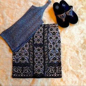 Sophie Max skirt of blues/black/creams